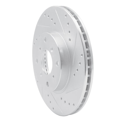 R1 Concepts R1 92-96 Honda Prelude Front Right Drilled & Slotted Silver Brake Rotor