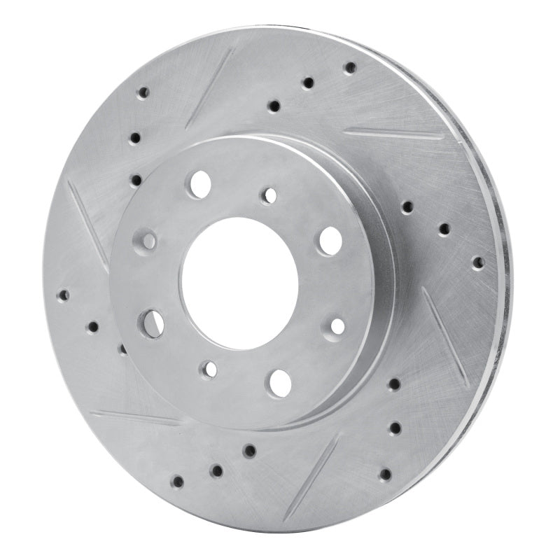 R1 Concepts R1 90-00 Honda Civic DEL SOL Front Left Drilled & Slotted Silver Brake Rotor