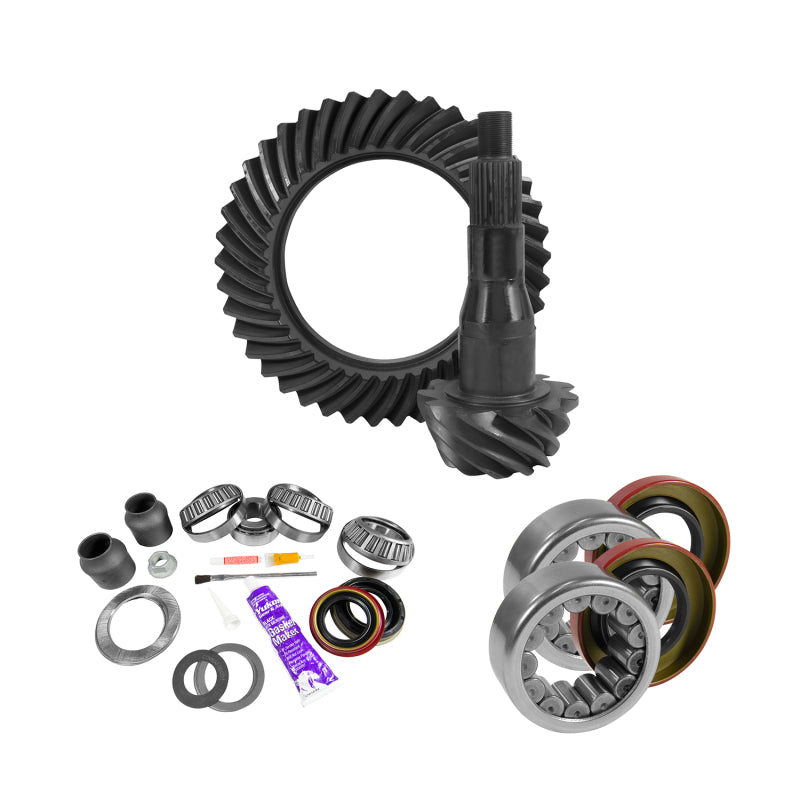 Yukon Gear & Axle Yukon Gear 9.75in Ford 3.73 Rear Ring & Pinion Install Kit 2.99in OD Axle Bearings and Seals