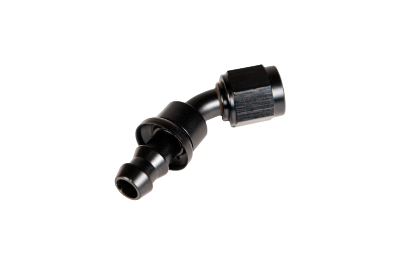 Fleece Performance Universal -8AN 45Deg to Hose Barb - Black
