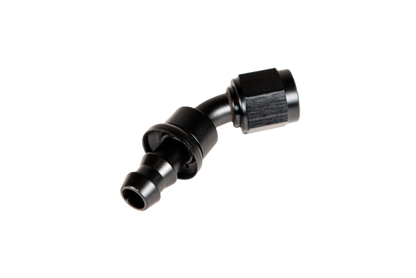 Fleece Performance Universal -8AN 45Deg to Hose Barb - Black