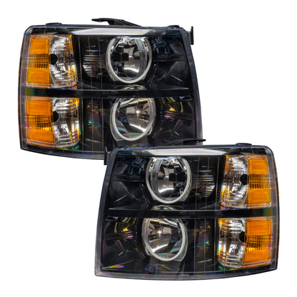 ORACLE Lighting Oracle 07-13 Chevy Silverado SMD HL - Black - Round Style - w/ Simple Controller