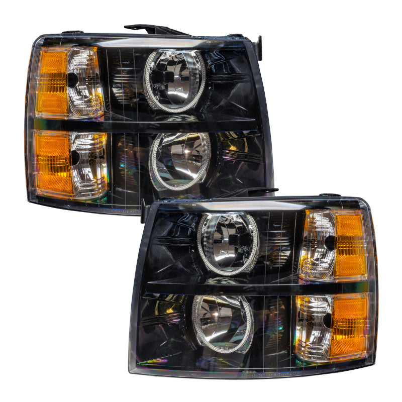 ORACLE Lighting Oracle 07-13 Chevy Silverado SMD HL - Blk - Round Style - ColorSHIFT w/ 2.0 Controller