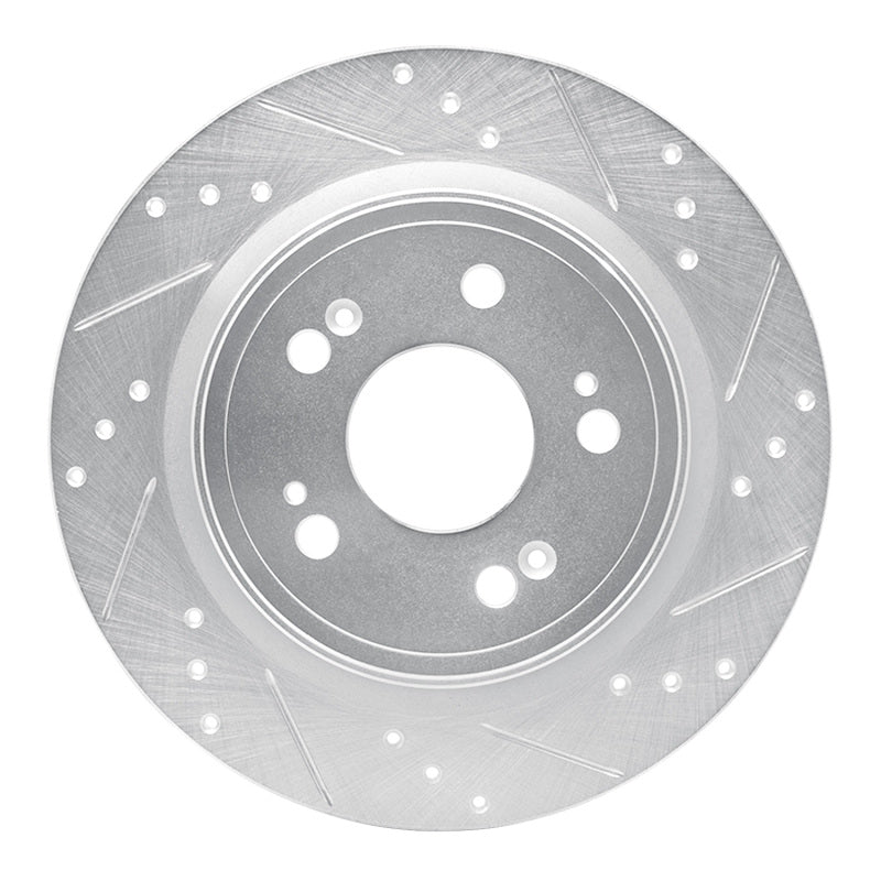 R1 Concepts R1 14-20 Acura RLX Rear Right Drilled & Slotted Silver Brake Rotor