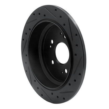 R1 Concepts R1 05-10 Honda Odyssey Rear Left Drilled & Slotted Black Brake Rotor