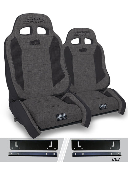 PRP Seats PRP 97-02 Jeep Wrangler TJ Enduro Elite Suspension Seat Crawl Edition - Gray (Pair)