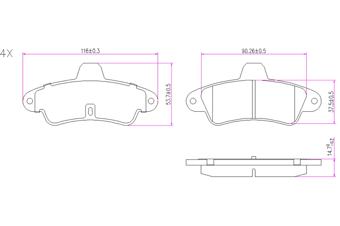 BOGAP F8210622 Brake Pad Set, Disc Brake