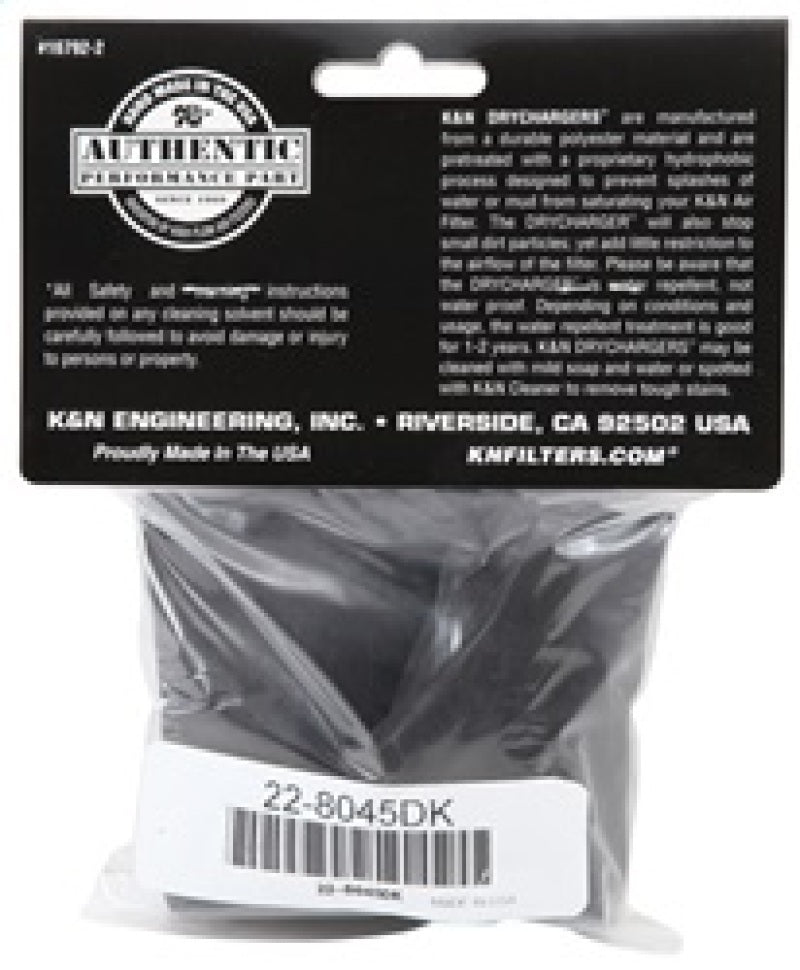 K&N Engineering K&N 6in ID x 6inH Closed Top Black Drycharger Air Filter Wrap