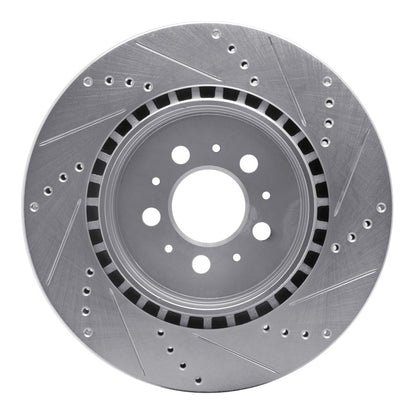 R1 Concepts R1 04-07 Volvo S60 Rear Left Drilled & Slotted Silver Brake Rotor