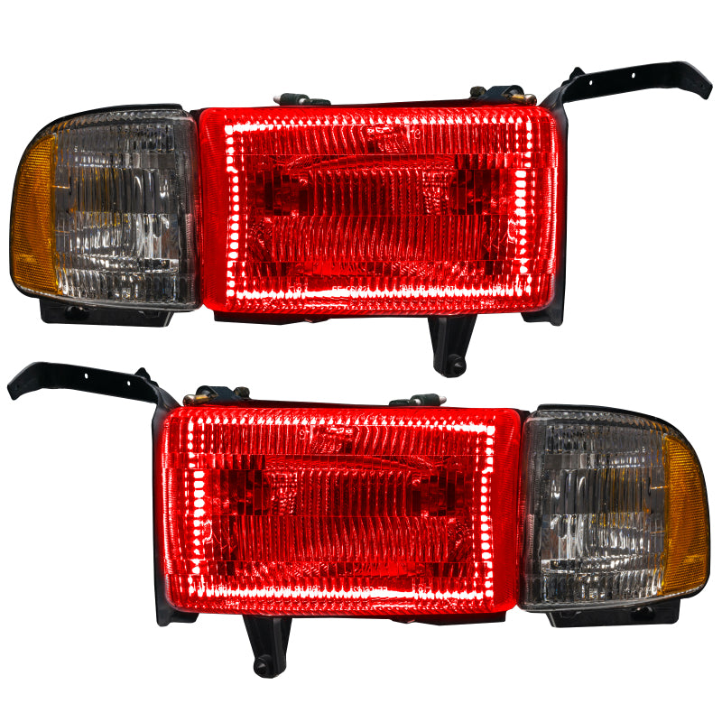 ORACLE Lighting Oracle 94-02 Dodge Ram Pre-Assembled Halo Headlights - ColorSHIFT w/o Controller