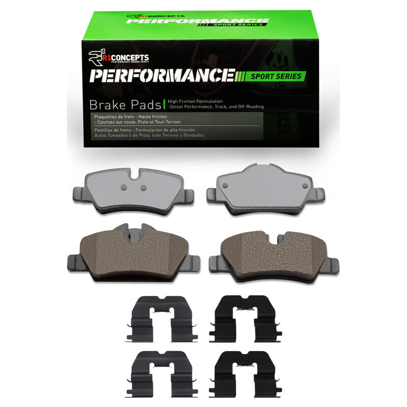 R1 Concepts R1 14-24 Mini Cooper (Excl Clubman) Rear Performance Sport Pads & Hardware Kit