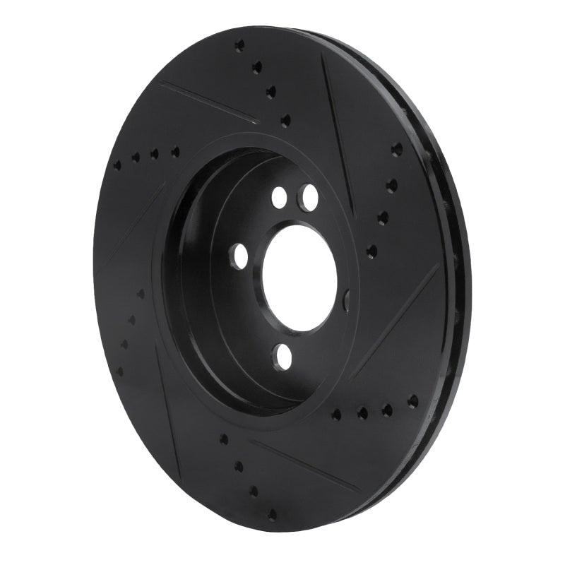 R1 Concepts R1 07-15 Mini Cooper (Excl Clubman) Front Left Drilled & Slotted Black Brake Rotor