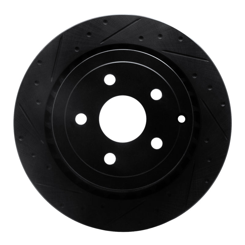 R1 Concepts R1 08-17 Chevrolet SS Rear Left Drilled & Slotted Black Brake Rotor
