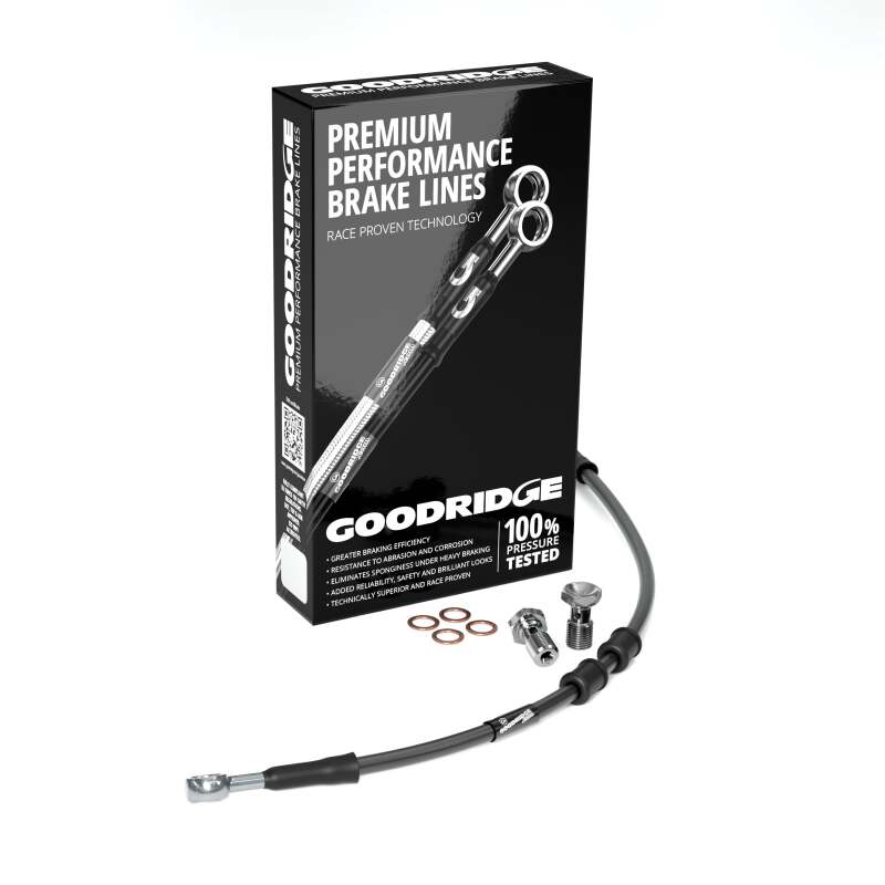 Goodridge 09-16 HD VRSCF -4in Black Brake Line Kit w/Stainless Steel Fittings