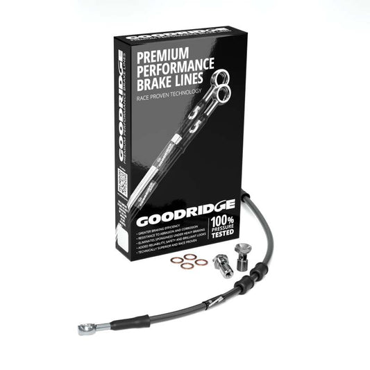 Goodridge 18-23 HD FLHC/FLHCS (w/ABS) +2in Black Brake Line Kit w/Stainless Steel Fittings