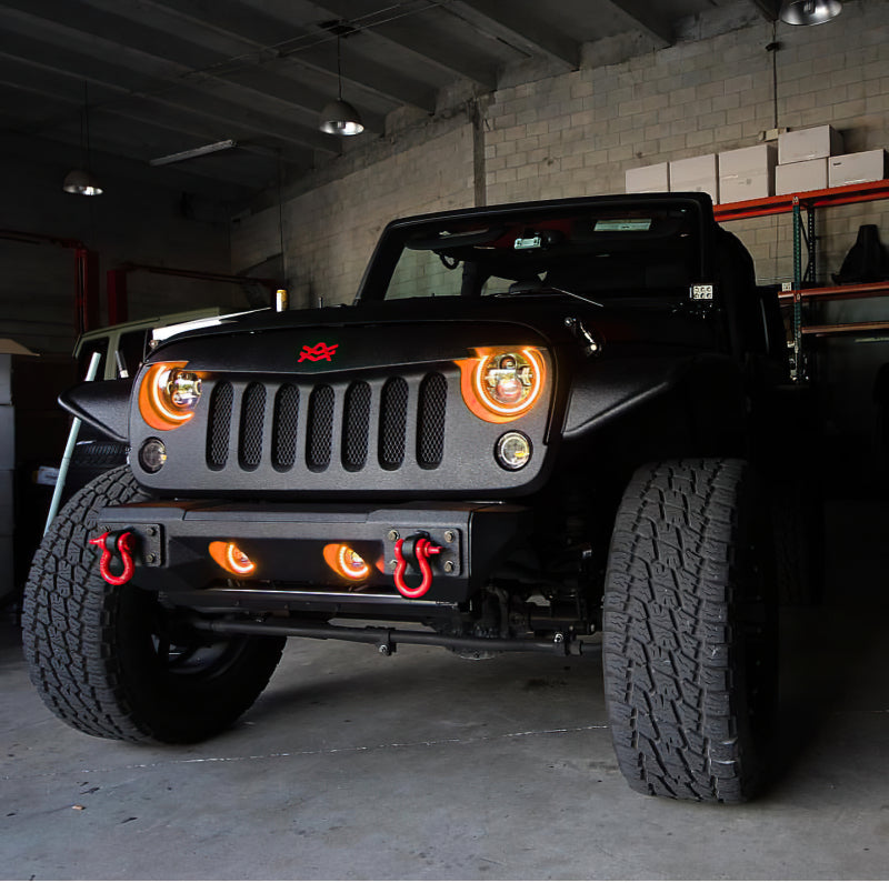 Oracle Lighting 07-09 Jeep Wrangler JK Pre-Assembled LED Halo Fog Lights -Amber