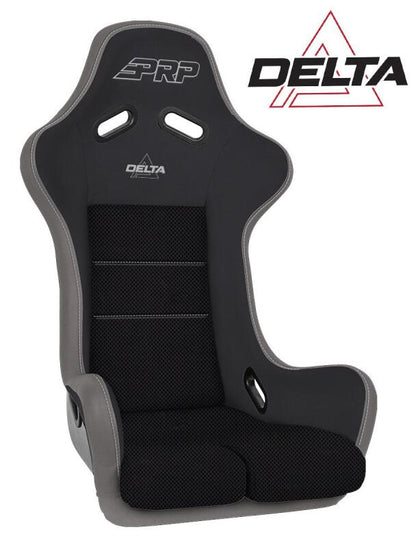 PRP Seats PRP Delta Composite Seat- Black/Grey (PRP Silver Outline/Delta Silver- Silver Stitching)
