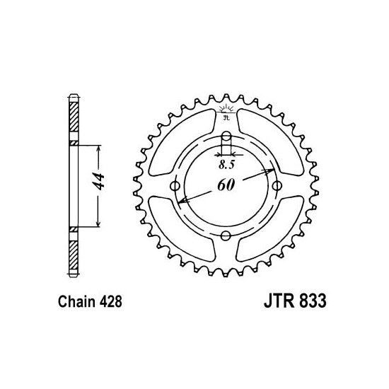 JT JTR833,43 Chain Sprocket
