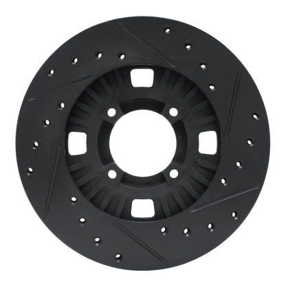 R1 Concepts R1 83-89 Isuzu Impulse Front Left Drilled & Slotted Black Brake Rotor
