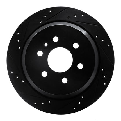 R1 Concepts R1 15-20 Chevrolet Colorado Rear Left Drilled & Slotted Black Brake Rotor
