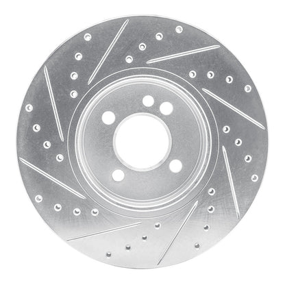 R1 Concepts R1 02-06 Mini Cooper (Excl Clubman) Front Right Drilled & Slotted Silver Brake Rotor