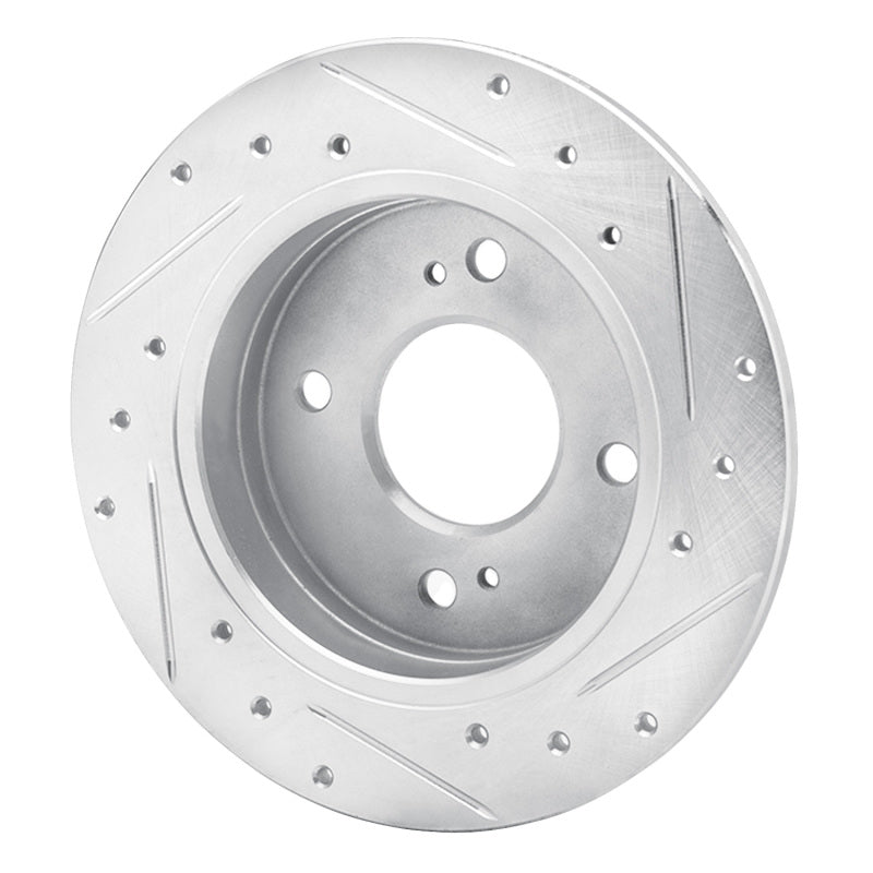 R1 Concepts R1 82-88 Nissan 200SX Rear Left Drilled & Slotted Silver Brake Rotor