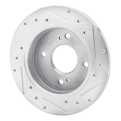 R1 Concepts R1 82-88 Nissan 200SX Rear Left Drilled & Slotted Silver Brake Rotor