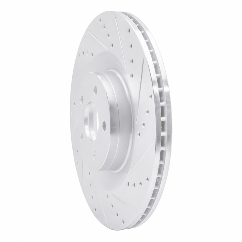 R1 Concepts R1 16-18 Ford Focus Front Right Drilled & Slotted Silver Brake Rotor
