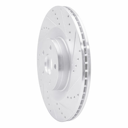R1 Concepts R1 16-18 Ford Focus Front Right Drilled & Slotted Silver Brake Rotor