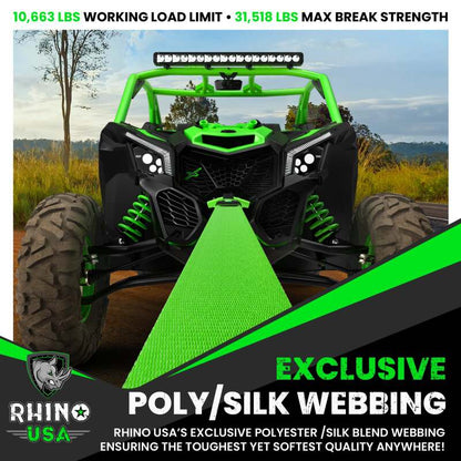 Rhino USA Recovery Tree Saver Strap 3Inx8Ft (Green)
