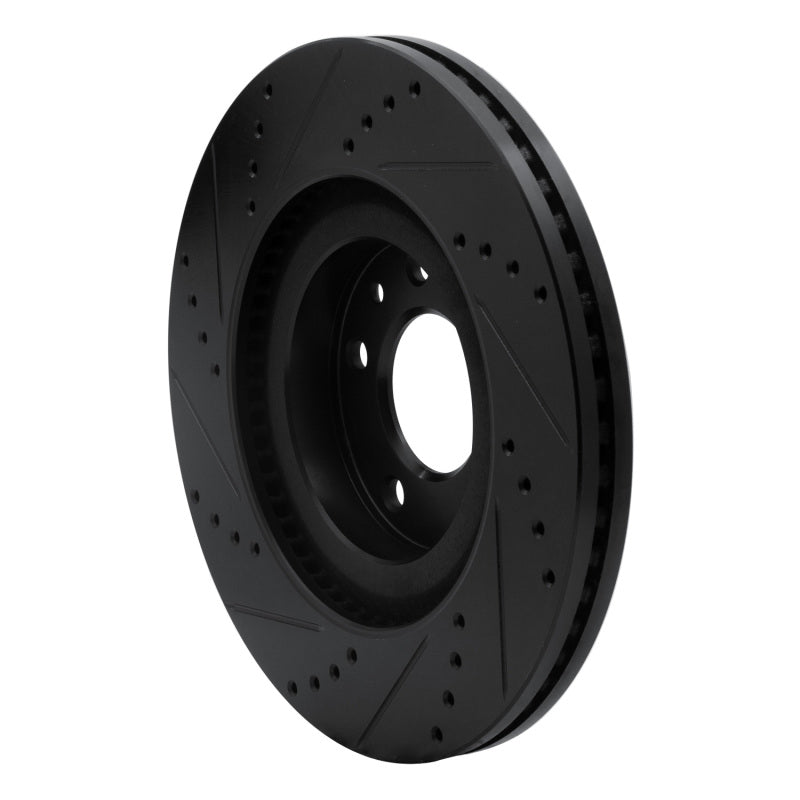 R1 Concepts R1 07-15 Mazda CX-9 Front Right Drilled & Slotted Black Brake Rotor