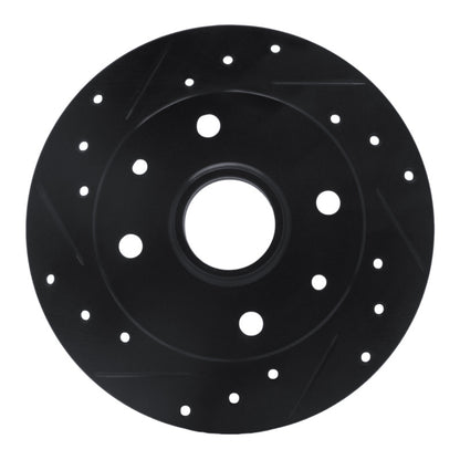 R1 Concepts R1 81-85 Mazda RX-7 Rear Left Drilled & Slotted Black Brake Rotor
