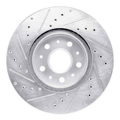 R1 Concepts R1 14-20 Cadillac CT6 Front Right Drilled & Slotted Silver Brake Rotor