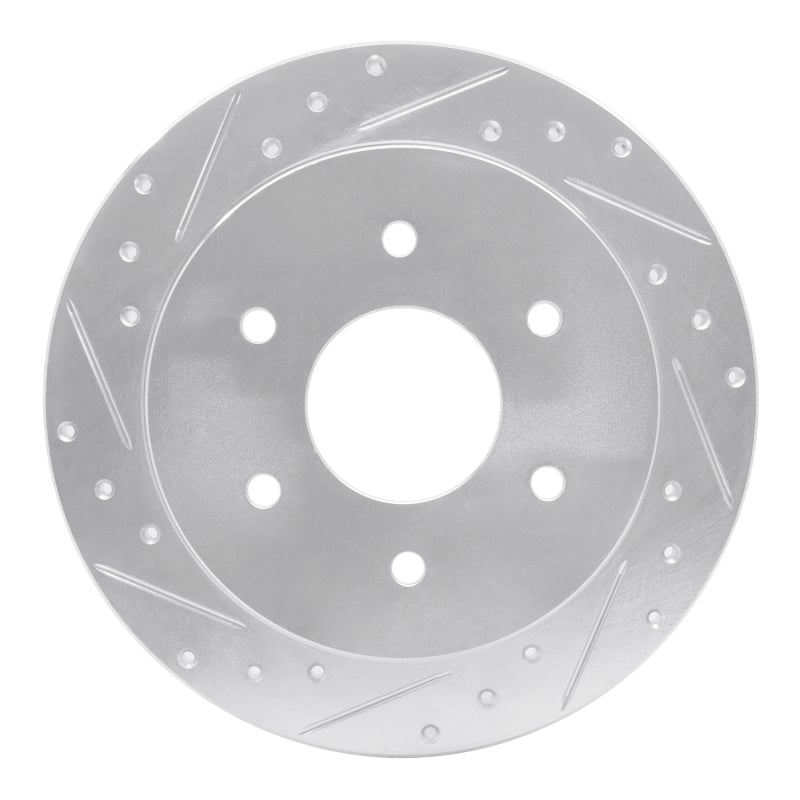 R1 Concepts R1 04-15 Infiniti QX56 Rear Left Drilled & Slotted Silver Brake Rotor