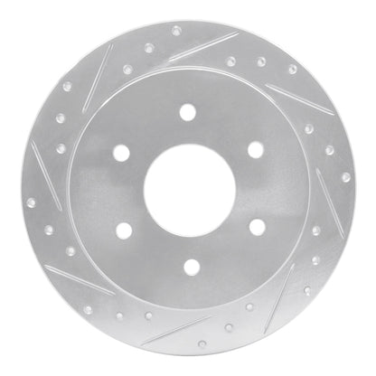 R1 Concepts R1 04-15 Infiniti QX56 Rear Left Drilled & Slotted Silver Brake Rotor