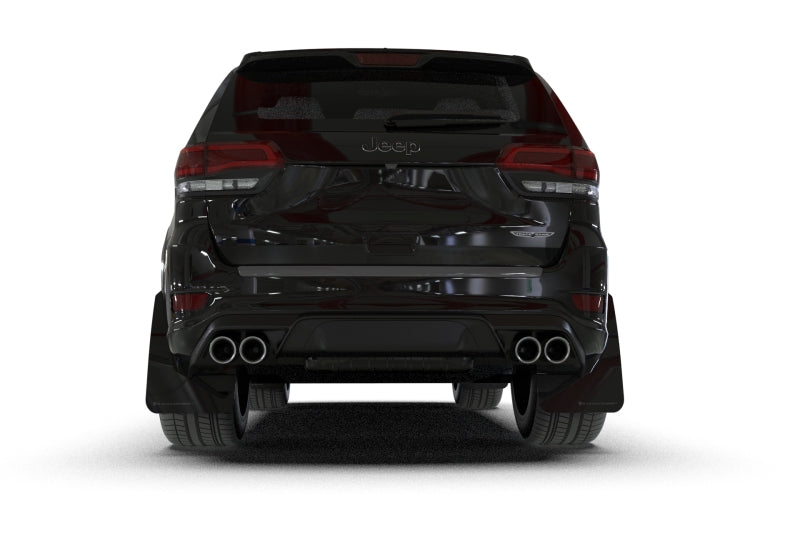Rally Armor 18-22 Jeep Grand Cherokee SRT Trackhawk Black UR Mud Flap - White Logo