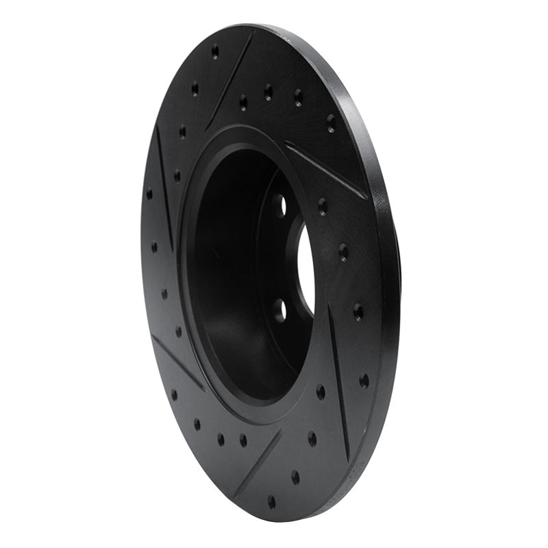 R1 Concepts R1 91-95 Alfa Romeo 164 Rear Right Drilled & Slotted Black Brake Rotor