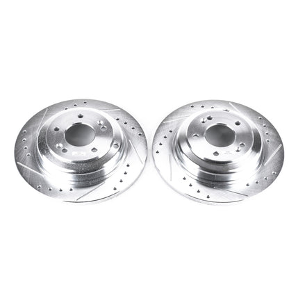 PowerStop Power Stop 10-16 Hyundai Genesis Coupe Rear Evolution Drilled & Slotted Rotors - Pair