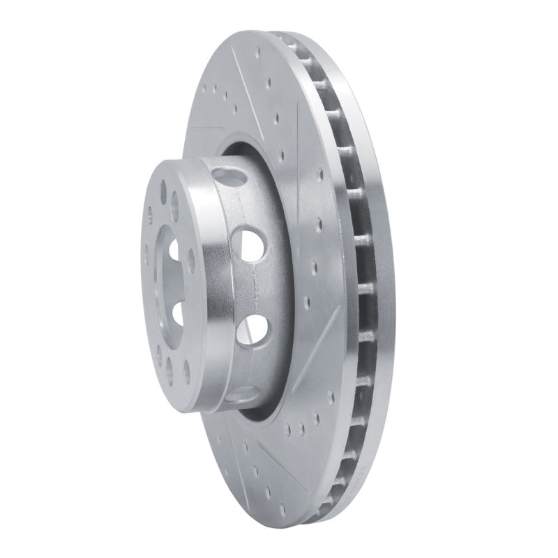 R1 Concepts R1 1991-1993 BMW M5 Front Right Drilled & Slotted Silver Brake Rotor