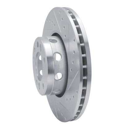 R1 Concepts R1 1991-1993 BMW M5 Front Right Drilled & Slotted Silver Brake Rotor