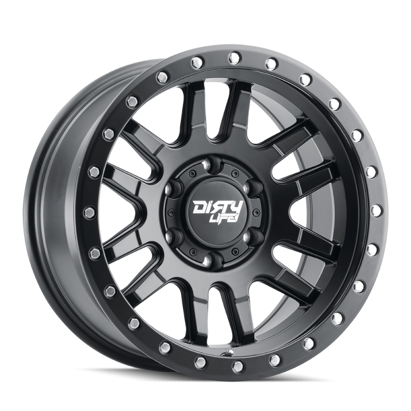 Dirty Life 9309 Canyon Pro 17x9/5x127 BP/-38mm Offset/71.5mm Hub Matte Black Wheel - Beadlock