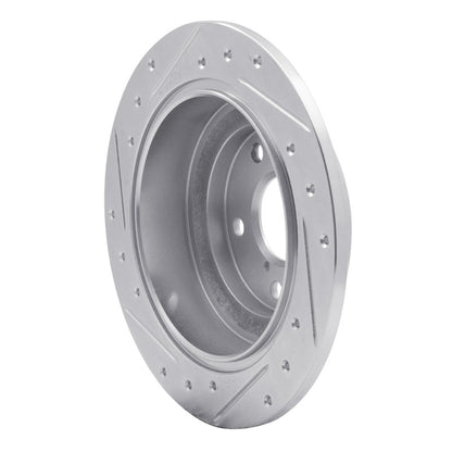 R1 Concepts R1 90-08 Saab 9-2X Rear Right Drilled & Slotted Silver Brake Rotor