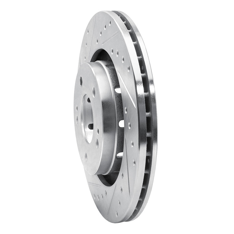 R1 Concepts R1 05-22 Mitsubishi Outlander Front Left Drilled & Slotted Silver Brake Rotor