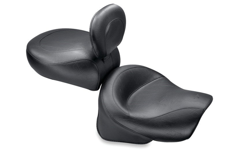 Mustang Motorcycle Mustang 00-08 Kawasaki Classic FI, Nomad FI Vintage 2PC Seat w/Driver Backrest - Black