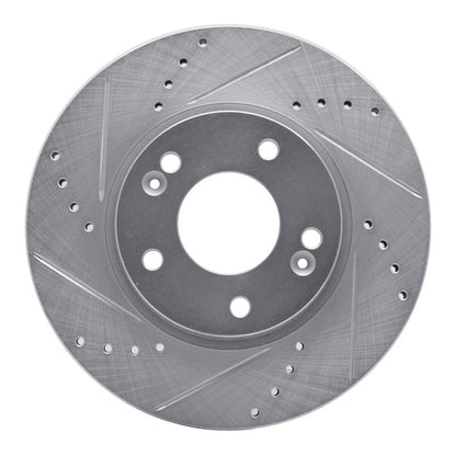 R1 Concepts R1 11-25 Hyundai Veloster Front Left Drilled & Slotted Silver Brake Rotor