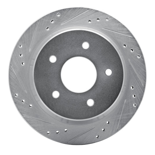 R1 Concepts R1 98-05 Chevrolet Blazer Rear Left Drilled & Slotted Silver Brake Rotor