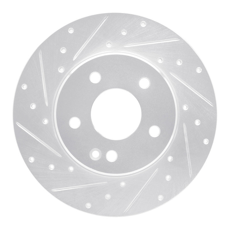 R1 Concepts R1 97-98 Mercedes-Benz C230 Front Left Drilled & Slotted Silver Brake Rotor