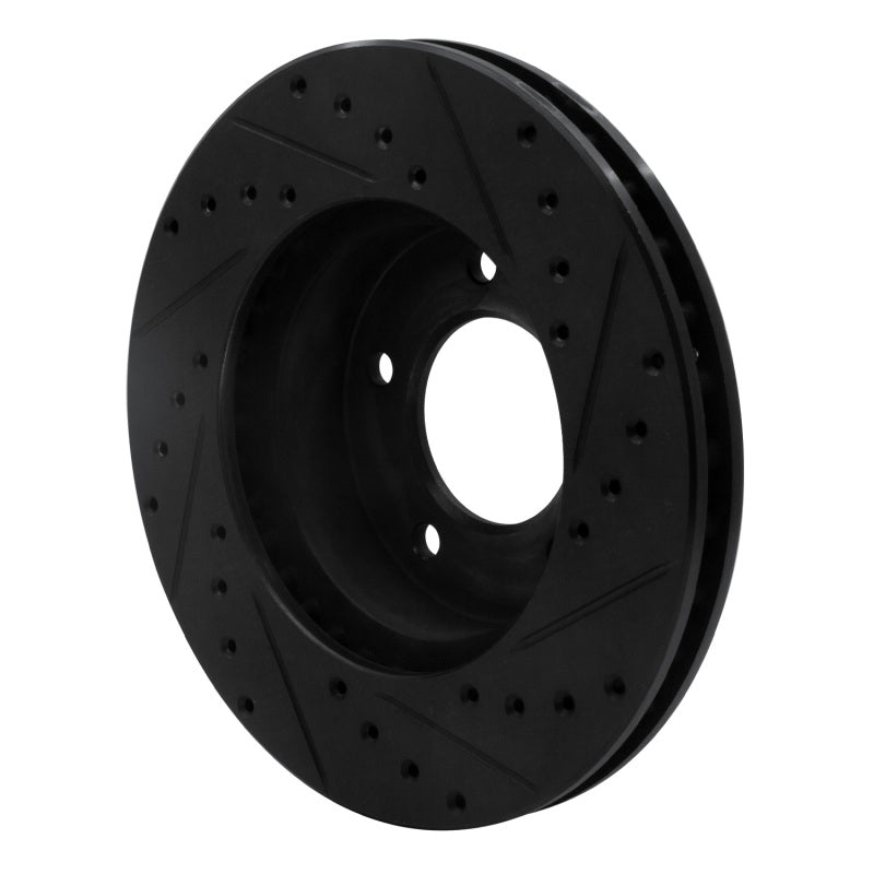 R1 Concepts R1 90-97 Jaguar XJ6 Front Left Drilled & Slotted Black Brake Rotor