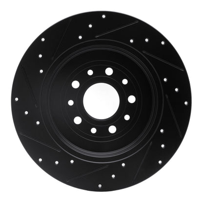 R1 Concepts R1 05-19 Ford Freestyle Rear Right Drilled & Slotted Black Brake Rotor