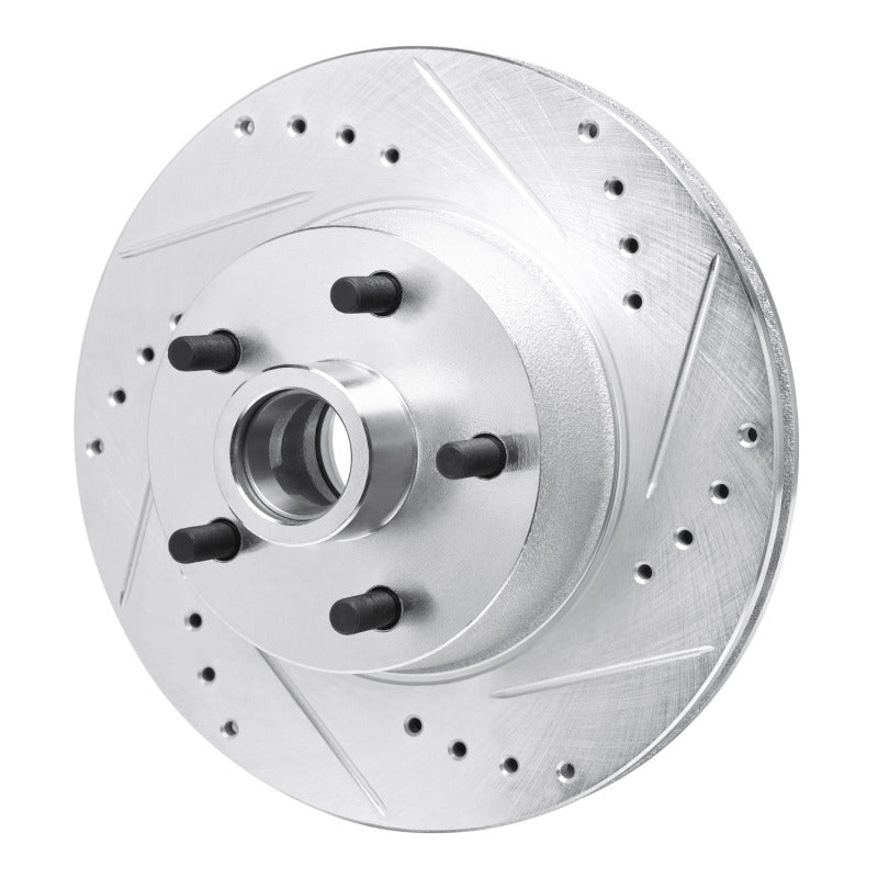 R1 Concepts R1 1968-1973 Ford Country SQUIRE Front Right Drilled & Slotted Silver Brake Rotor